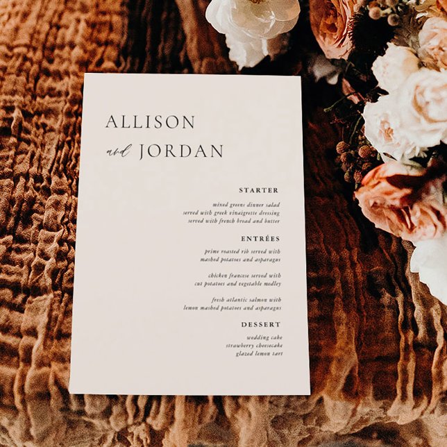 Elegant Simple Wedding Dinner Party Menus (Creator Uploaded)