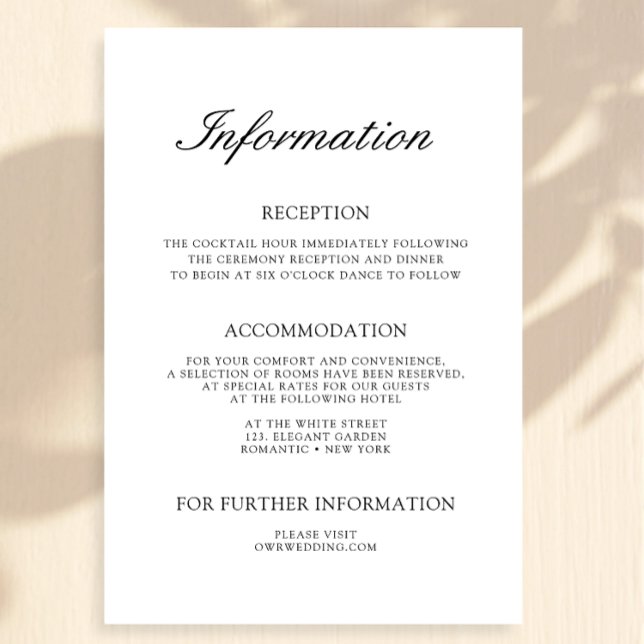 Elegant Simple Wedding Enclosure Cards (Creator Uploaded)