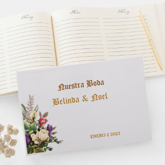 Elegant, Simple Wedding Gold Visiting Book