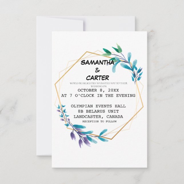 Elegant Simple Wedding Invitation (Front)