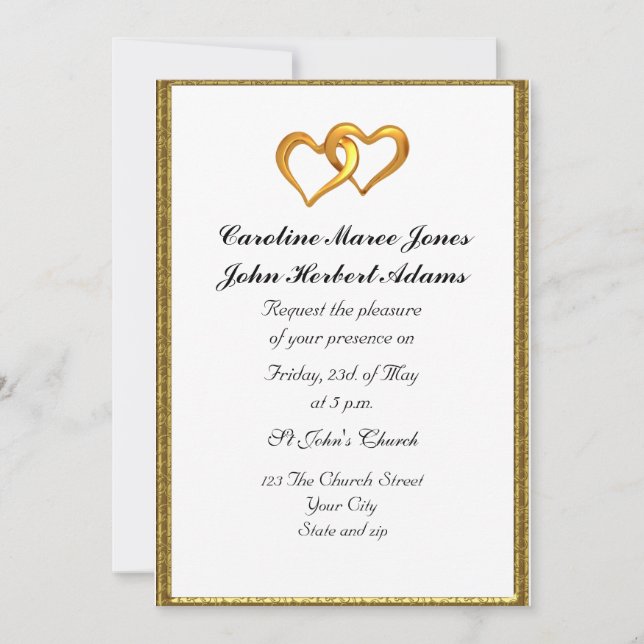 Elegant Simple Wedding Invitation White (Front)