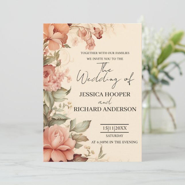 Elegant Simple Wedding Invitations Reception (Standing Front)