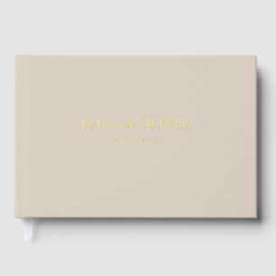 Elegant Simple Wedding Linen Foil Design Foil Guest Book