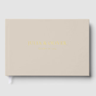 Elegant Simple Wedding | Linen Foil Design Guest Book