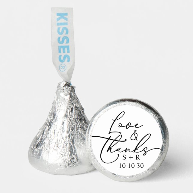 Elegant Simple Wedding Love and Thanks Hershey®'s Kisses® (Front)