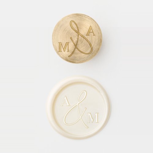 Elegant Simple Wedding Monogram Initials Wax Seal Stamp