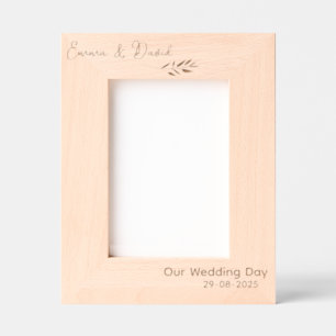 Elegant Simple Wedding Newlywed Couple Engraved Frames