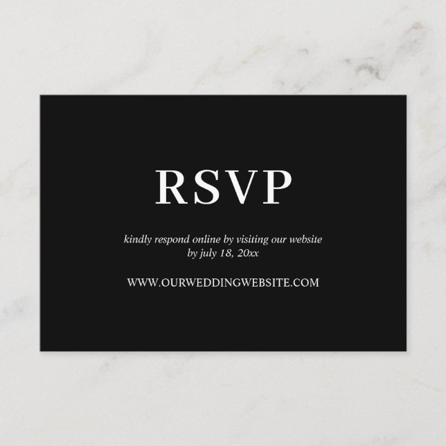 Elegant Simple Wedding Online RSVP Photo Enclosure Card (Front)