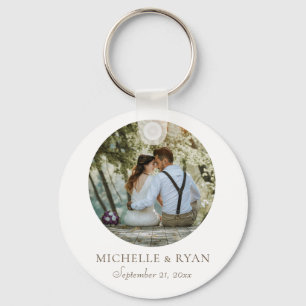 Elegant Simple Wedding Photo Favor Keychain
