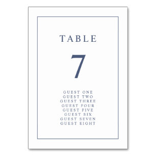 Elegant Simple Wedding Table Number