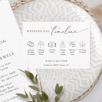 Elegant Simple Wedding Timeline Enclosure Card by One2InspireDesigns at Zazzle