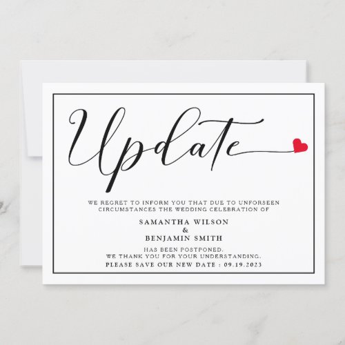 Elegant Simple Wedding Update Invitation