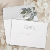 A7 Simple Eucalyptus & Calligraphy 5x7 Wedding Envelope