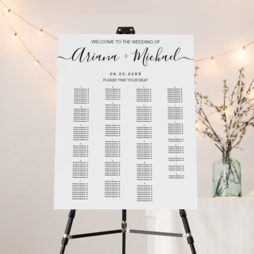 Elegant Simple Wedding Welcome sign Seating chart 