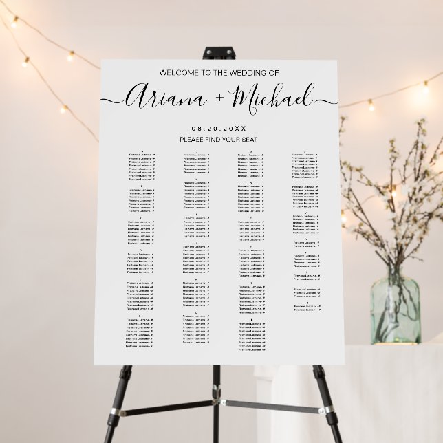 Elegant Simple Wedding Welcome sign Seating chart  (In Situ (Stand))