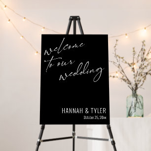 Elegant Simple Welcome to Our Wedding Black Foam Board