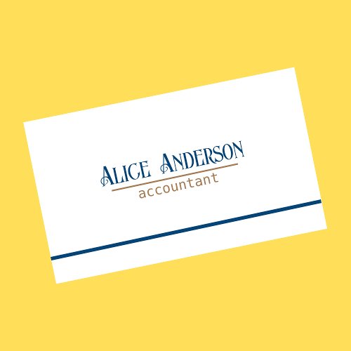 Elegant simple white blue accountant Business Card