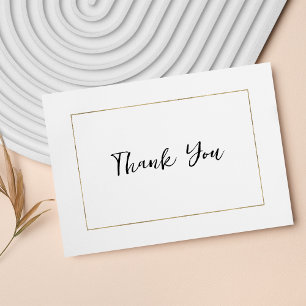 Elegant simple white gold minimalist Thank You Enclosure Card