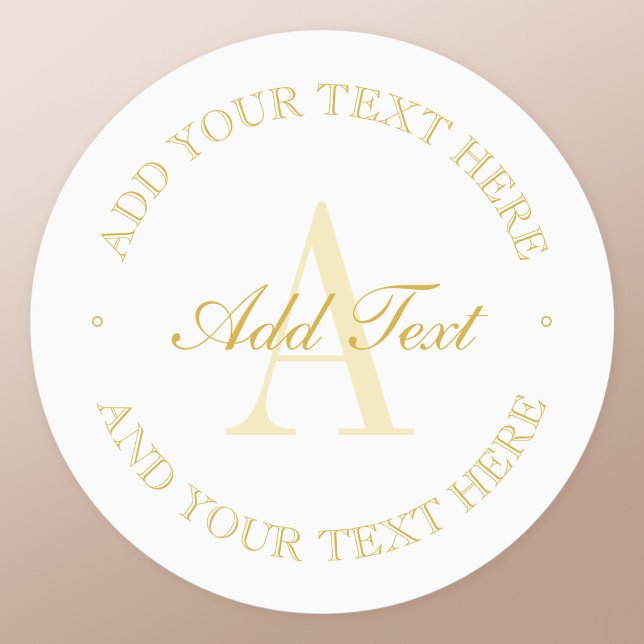 Elegant Simple White & Gold Monogram Waterproof Labels (Creator Uploaded)