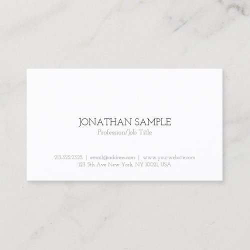 Elegant Simple White Modern Template Professional Business Card