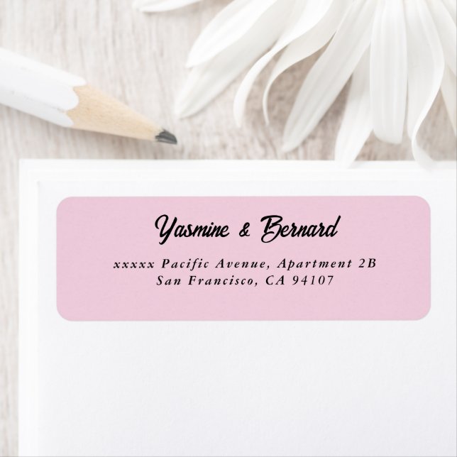 Elegant Simple White Wedding Return Address Label (Insitu)