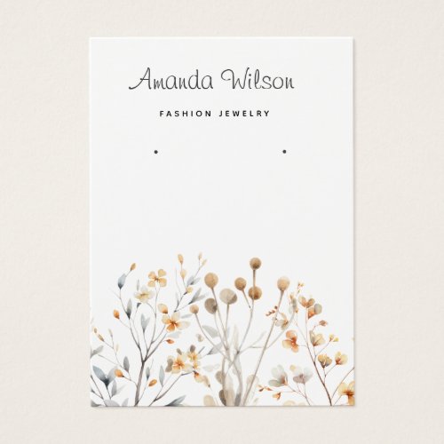  Elegant simple Wildflowers Earring Display card 