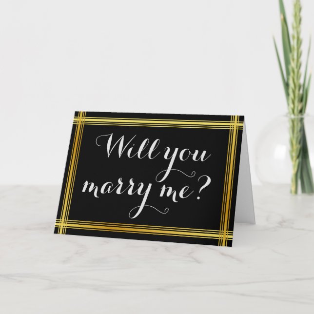 Elegant & Simple "Will you marry me?" Card (Front)