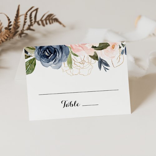 Elegant Simple Winter Floral Wedding Place Card