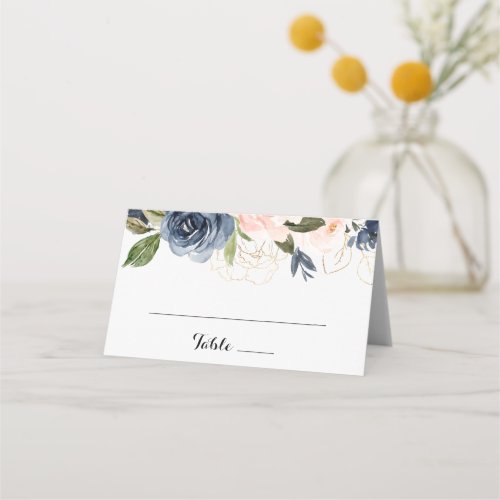 Elegant Simple Winter Floral Wedding Place Card