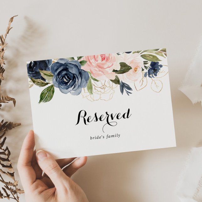 Elegant Simple Winter Floral Wedding Reserved Sign (Creator Uploaded)
