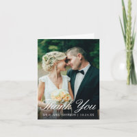 Elegant Simple Winter Wedding Thank You Card