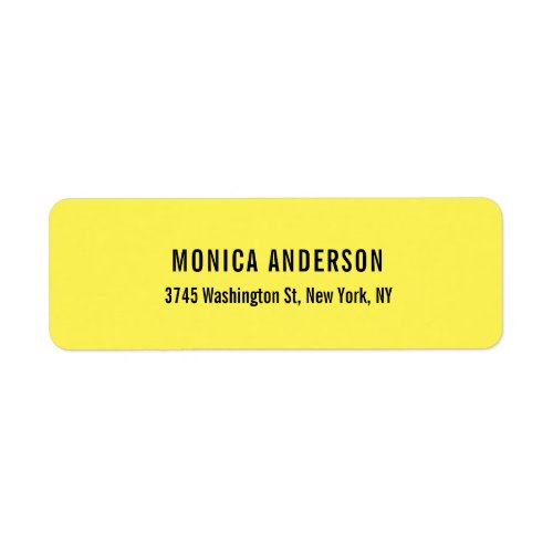 Elegant Simple Yellow Unique Original Professional Label