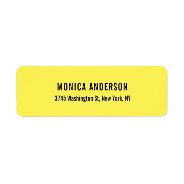 Elegant Simple Yellow Unique Original Professional Label (Front)