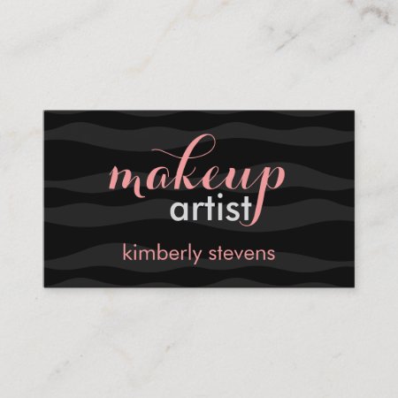 Elegant Simple Zebra Stripes Makeup Artist Business Card