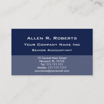 Elegant Simplicity Corporate Blue Clean Lines Business Card by VillageDesign at Zazzle