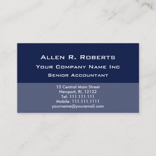 Elegant Simplicity Corporate Blue Clean Lines Business Card