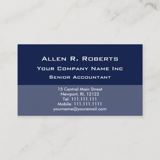 Customizable Elegant Simplicity Corporate Blue Clean Lines Business Card
