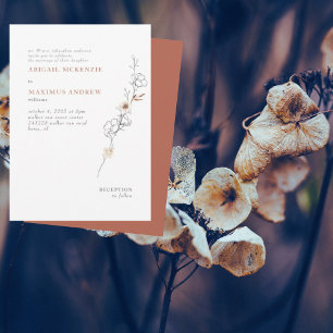 Elegant Simplicity Delicate Cinnamon Wedding Invitation