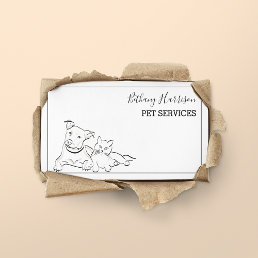 Elegant Simplistic Pet Services Business Card