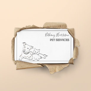 Elegant Simplistic Pet Services Business Card