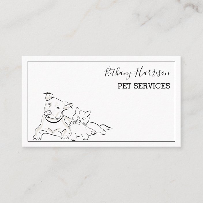 Elegant Simplistic Pet Services Business Card
