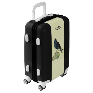 Elegant Singing Black Bird Branch Caterpillar Luggage