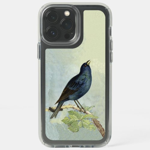 Elegant Singing Black Bird Branch Caterpillar Speck iPhone 13 Pro Max Case