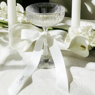 Elegant Single Inscription Bride White Wedding  Satin Ribbon