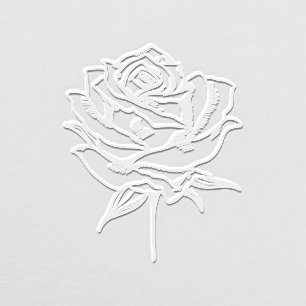Elegant Single Rose Bloom Image Only No Text Embosser