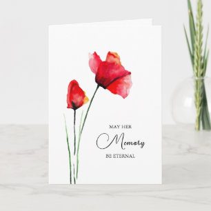 Elegant Single Stem Delicate Flowers Sympathy Card