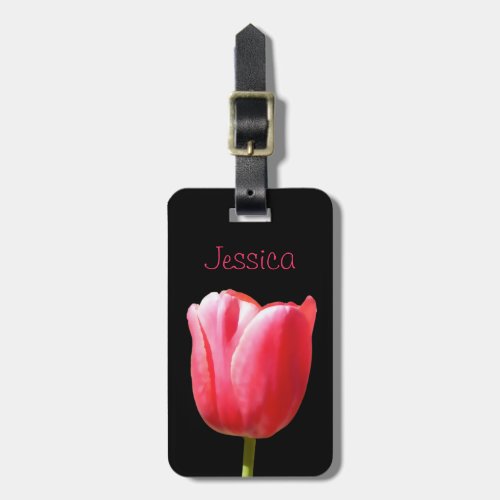 Elegant Single Stem Tulip Luggage Tag