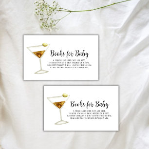 Elegant Sip & See Martini Books For Baby Shower  Enclosure Card