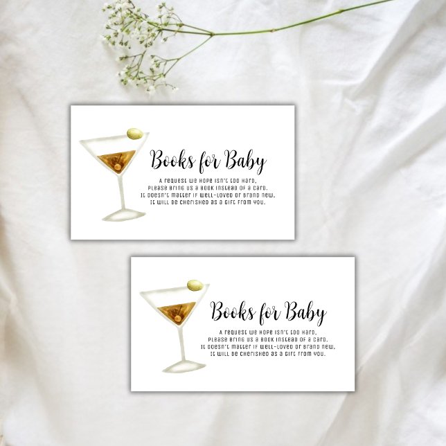 Elegant Sip & See Martini Books For Baby Shower  Enclosure Card (Elegant Sip & See Martini Books For Baby Shower Enclosure Card)