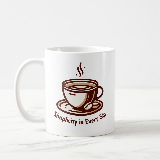 Elegant Sip - Sophisticated Coffee Art Mug (Left)